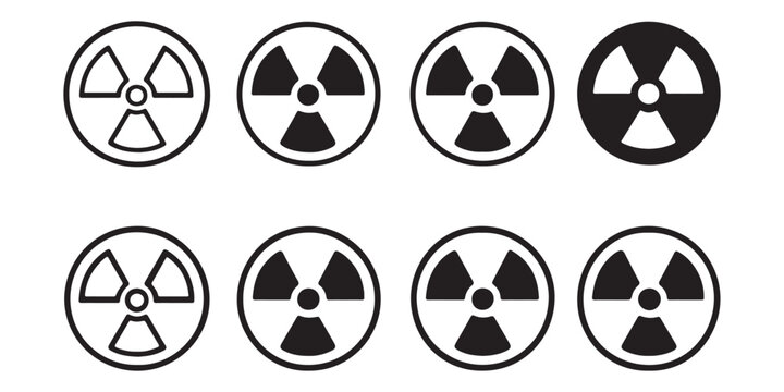 Nuclear icon vector. Atom radio active ray or beam warning attention alert symbol. vector illustration.