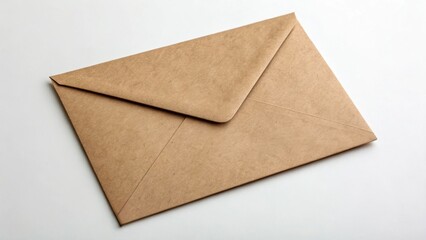 Brown envelope on a plain background, simple and textured design.