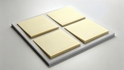 Stack of lined notepads arranged neatly on a flat surface, ideal for note-taking or brainstorming.