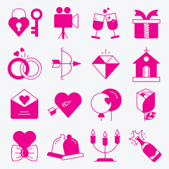 Marriage Ceremony Icons Vector Set