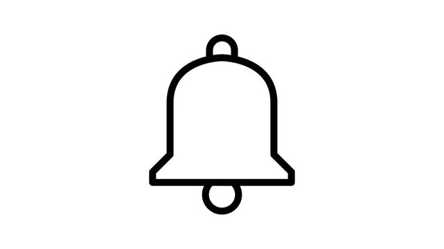 Minimalist Outline Notification Bell Draw On 4K Transparent Background