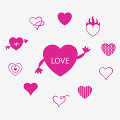 Decorative Heart Forms Vector Set