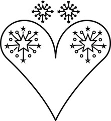 love fireworks outline vector illustration on transparent background