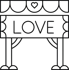love message outline vector illustration on transparent background