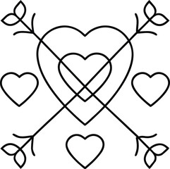 love reaction outline vector illustration on transparent background