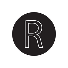 Registered icons for use web design,logo.Symbol illustration.