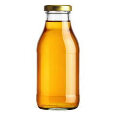 Glass bottle of apple juice uncapped