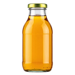 Glass bottle of apple juice uncapped