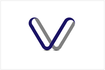 check mark symbol, 3d v letter logo design