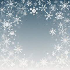 Winter Snowflakes Ice Frost Texture: Festive Christmas Decorative Background