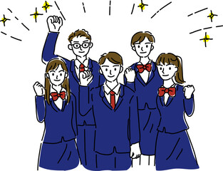 受験/入学/進学イメージ笑顔でガッツポーズする学生