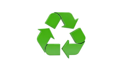 Obraz premium Green Eco Friendly 3D Recycle Icon, Sustainability, isolated on white background