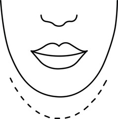 Illustration of human face outline Vector