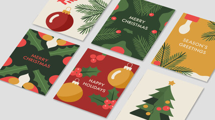 Christmas Card Designs with Holiday Themes and Greetings © Digishopppp