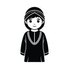 Obraz premium Omani Child In Festive National Outfit