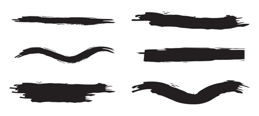 Chalk lines, Hand drawn vector Pencil underlines, kids crayon strips, brush line in sketch style. Vector horizontal chalk lines vector illustration isolated on white background.