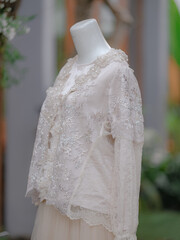 wedding dress in the garden