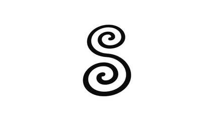 letter S Linear style logo , black isolated silhouette