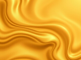 Golden Silk Fabric Waves, Luxurious Smooth Texture Background