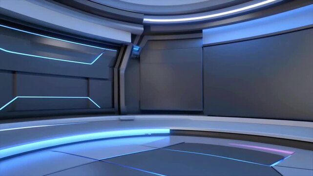 3d virtual news studio green screen background, 3D rendering background is perfect for any type of news or information presentation. The background features a stylish and clean layout