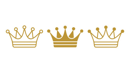 Three golden crowns Vector