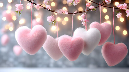 Romantic Pink Heart Valentine Concept