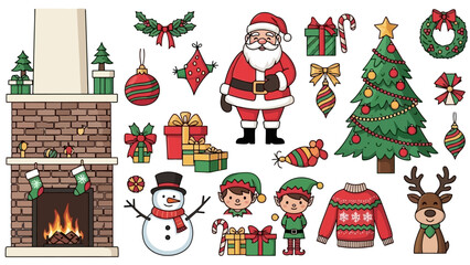 Christmas Decorations and Characters Vector Collection for Festive Design