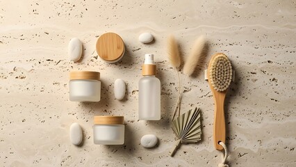 Set of kitchen tools on the table with a red glass