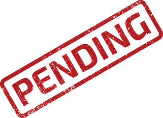 Classic red PENDING stamp with an aged grunge effect perfect for digital document overlays