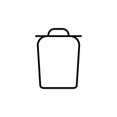 A clean line art icon representing a trash can or delete symbol for digital interfaces