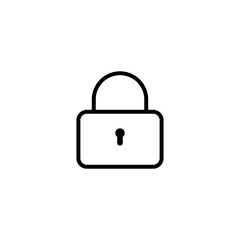 Outline icon of a padlock symbolizing security, privacy, and locked access