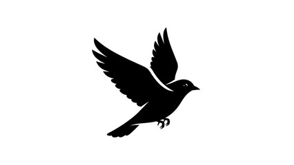 Obraz premium Pigeon Silhouette Flying Vector Illustration