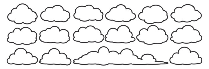 cloud bubble illustration with outline style.