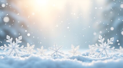 Snowfall illustration featuring thick fleck crystallic snow granules, layered depth, flat white snowflakes, clean transparent background, festive atmosphere
