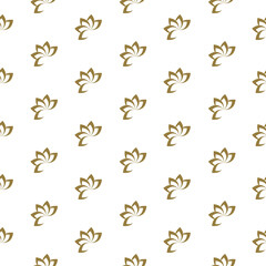 Lotus flower seamless pattern isolated on white background