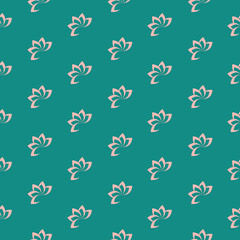 Lotus flower seamless pattern isolated on color background