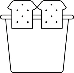 laundry hamper icon outline vector on transparent background