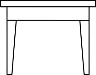 kitchen table icon outline vector on transparent background