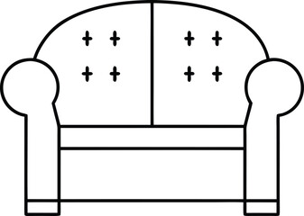 loveseat icon outline vector on transparent background