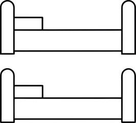 mattress icon outline vector on transparent background