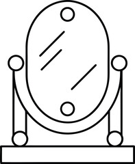 mirror icon outline vector on transparent background
