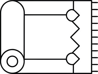 rug icon outline vector on transparent background