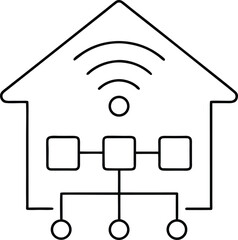smart home hub icon outline vector on transparent background