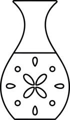 vase icon outline vector on transparent background