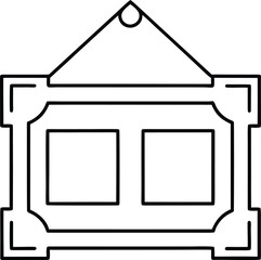 wall art frame icon outline vector on transparent background