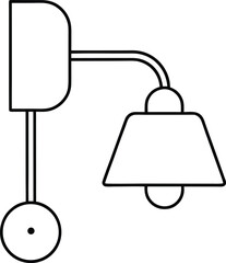 wall lamp icon outline vector on transparent background