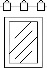 wall mirror icon outline vector on transparent background