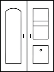wardrobe door icon outline vector on transparent background