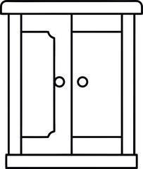 wardrobe icon outline vector on transparent background