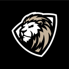 Lion Shield Sport Logo Vector Icon Illustration